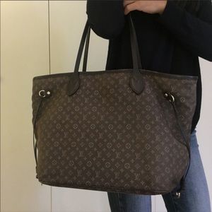 Louis Vuitton Ebene Monogram Mini Lin NeverfullMM